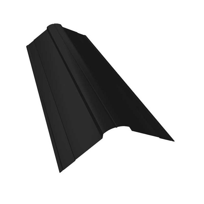 Планка конька фигурного 100x100 0,5 Rooftop Matte RAL 9005 черный - фото №1