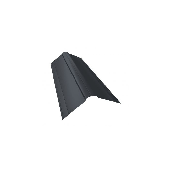Планка конька фигурного 150x150 0,5 Satin с пленкой RAL 7004 сигнальный серый - фото №1