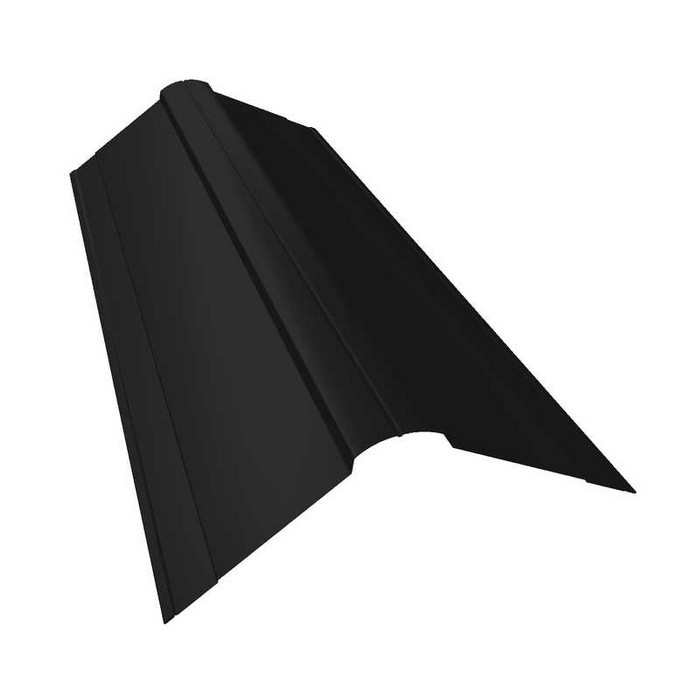 Планка конька фигурного 150x150 0,5 Velur RAL 9005 черный - фото №1
