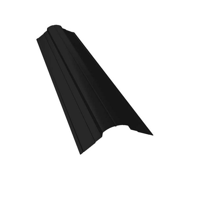 Планка конька фигурного 70x70 0,5 Rooftop Matte RAL 9005 черный - фото №1