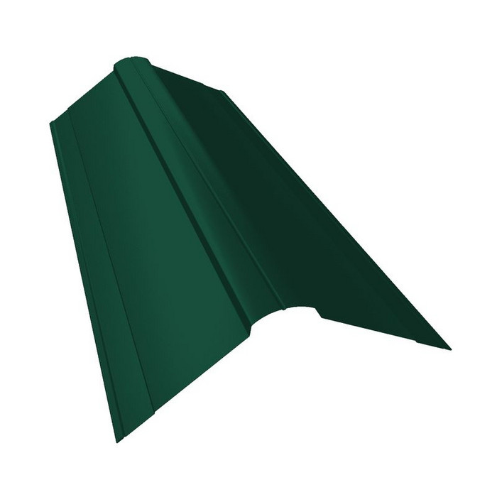 Планка конька фигурного 150x150 0,5 Satin Мatt RAL 6005 зеленый мох - фото №1