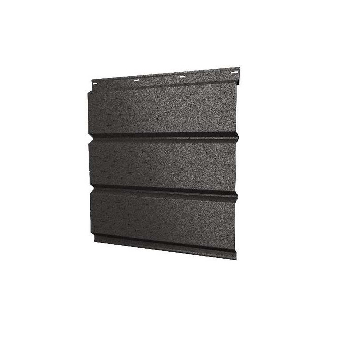 Софит металлический полная перфорация 0,5 GreenCoat Pural BT с пленкой RR 32 темно-коричневый (RAL8019 серо-коричневый) - фото №1