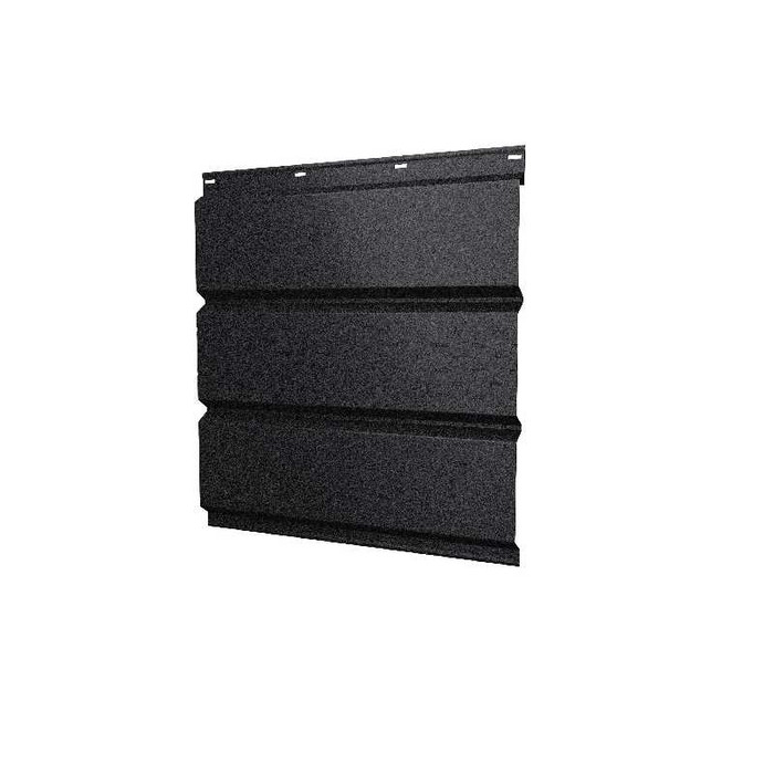 Софит металлический центральная перфорация 0,5 GreenCoat Pural BT, matt с пленкой RR 33 черный (RAL9005 черный) - фото №1