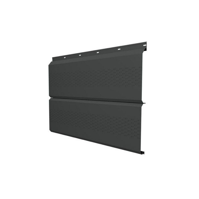 Софит ЭкоБрус с перфорацией 0,345 Grand Line 0,5 Satin с пленкой RAL7016 антрацитово-серый