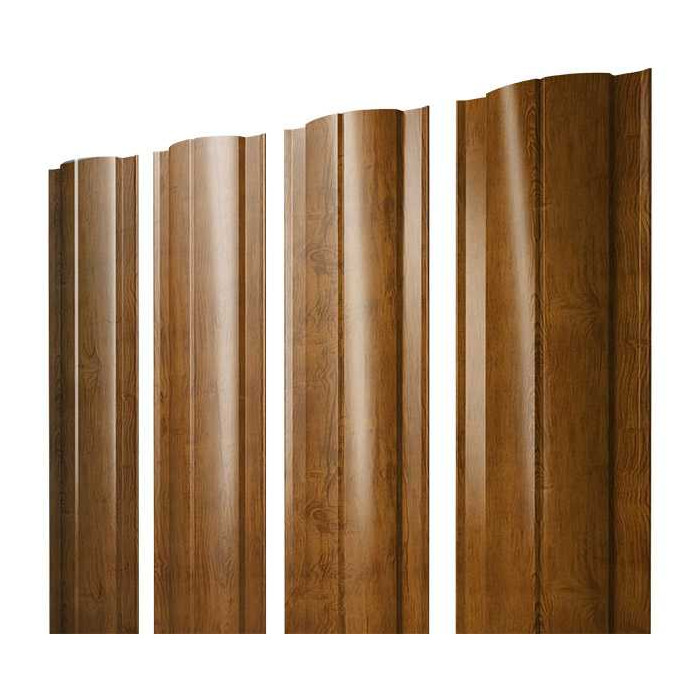 Штакетник Круглый Grand Line 0,45 Print-double Elite Antique Wood Antique Wood | 1.5 м - фото №1