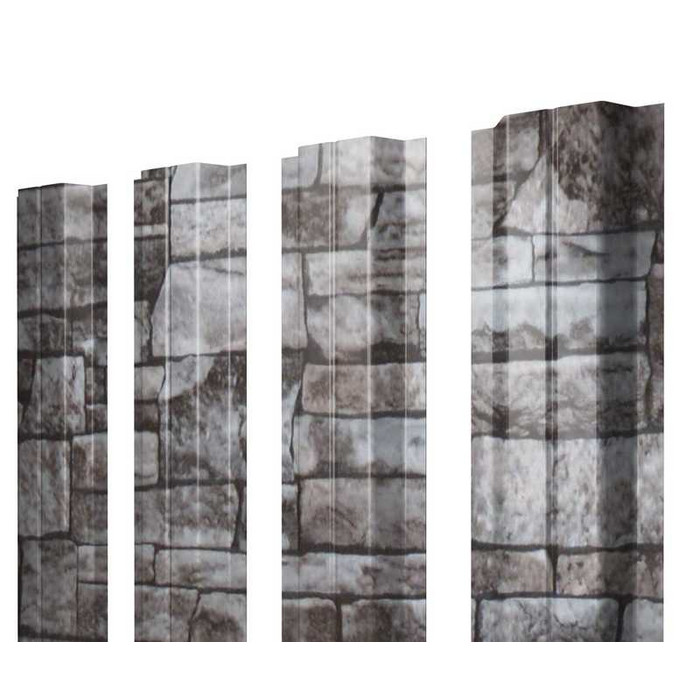 Штакетник П-образный А Grand Line 0,45 Print Elite Fine Stone Fine Stone - фото №1