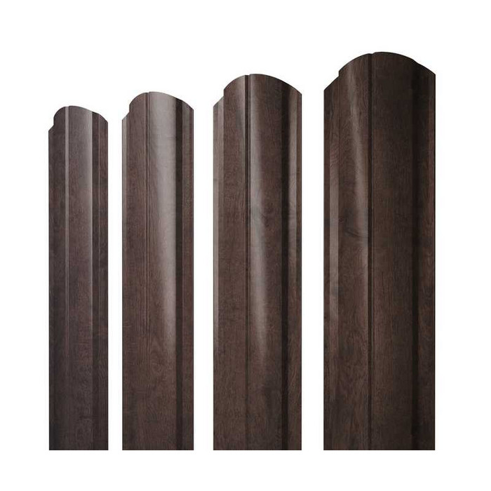 Штакетник Полукруглый Slim фигурный Grand Line 0,45 Print-double Premium Antique Wood Antique Wood - фото №1