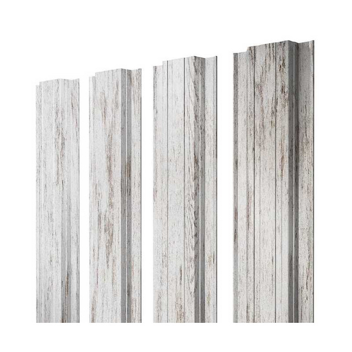 Штакетник Прямоугольный Grand Line 0,45 Print Elite Snow Wood Snow Wood - фото №1