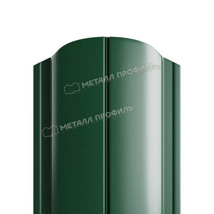 Штакетник Металл Профиль ELLIPSE-O 0,5 NormanMP RAL6005 Зеленый мох - фото №1