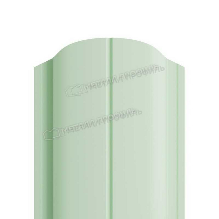 Штакетник Металл Профиль ELLIPSE-O 0,5 NormanMP RAL6019 Зеленая пастель - фото №1