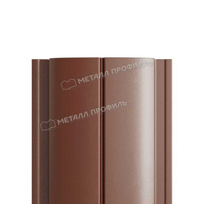Штакетник Металл Профиль ELLIPSE-T 0,5 PURMAN® RAL8017 Коричневый шоколад - фото №1