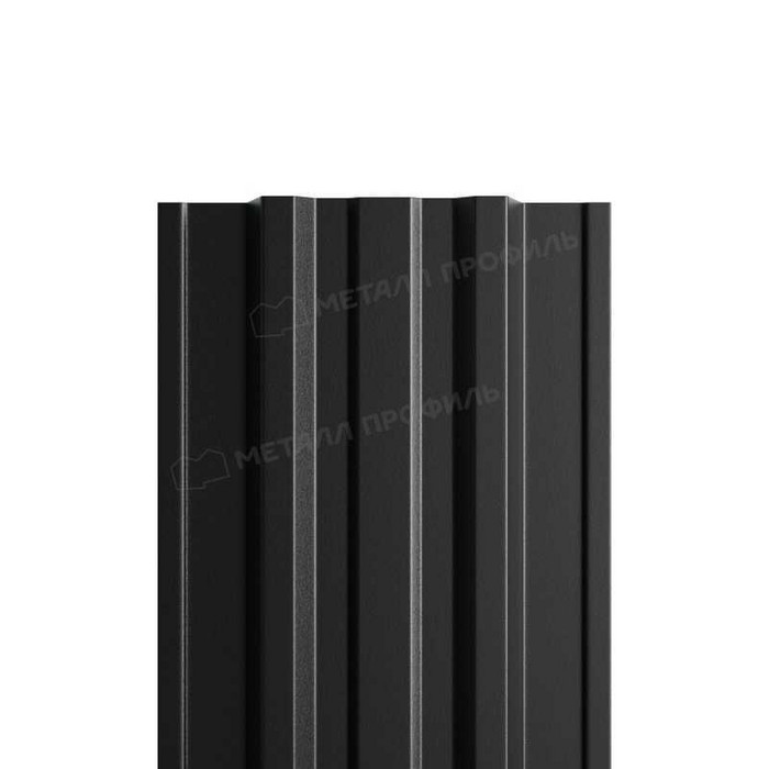 Штакетник Металл Профиль TRAPEZE-T 0,5 PURMAN® RAL9005 Черный темный - фото №1